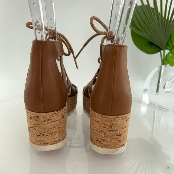 Sorel Brown Wedge Sandals - Picture 7 of 16